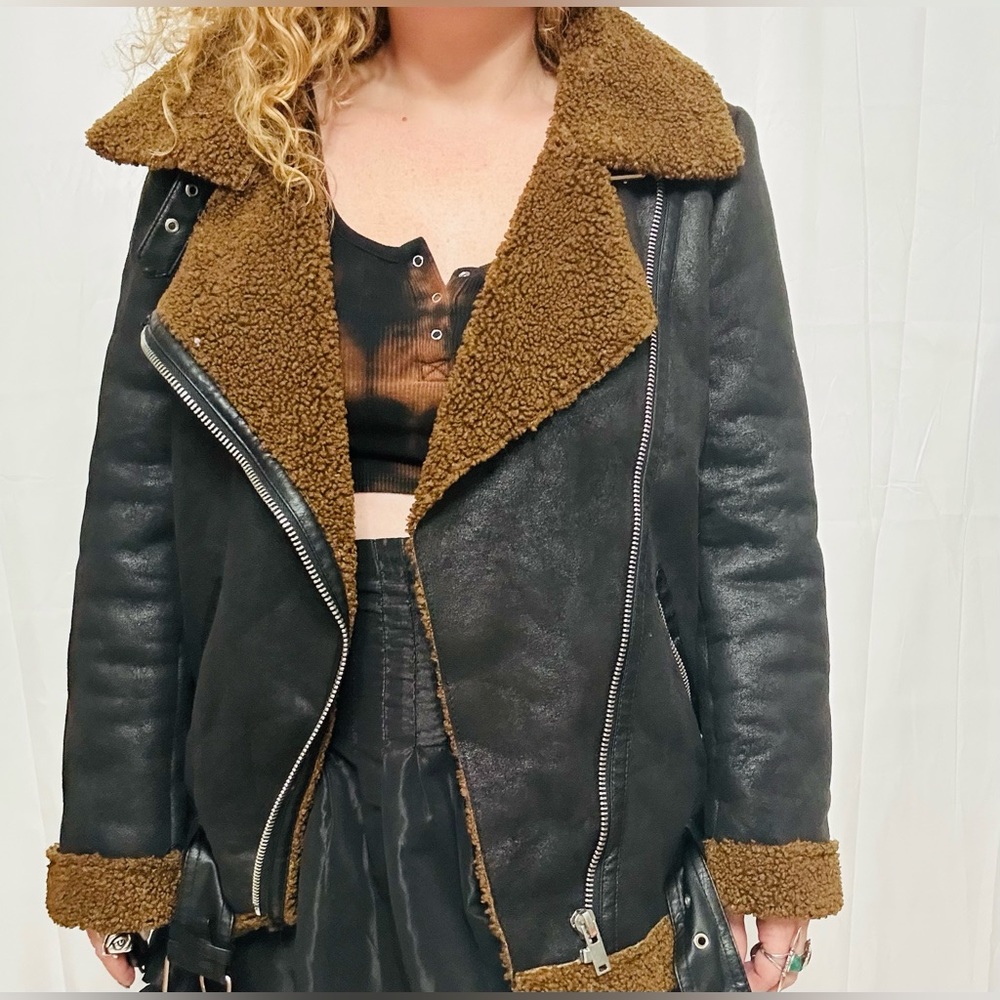 Zara Black and Brown Utility Jacket